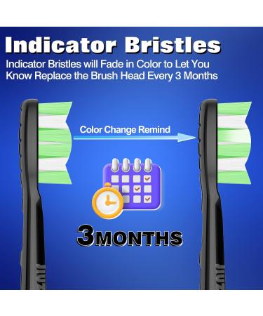 Toothbrush Replacement Heads for Philips Sonicare DiamondClean & ProtectiveClean | 6 Pack Black Brush Heads - Perfect Fit for 4100 5100 6100 C2 G2 Electric Toothbrushes - Buy Online on GoSupps.com