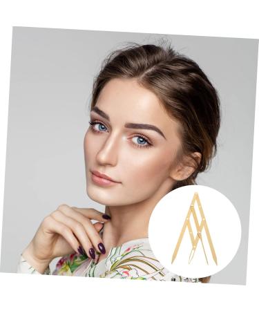 Mobestech 1pc Second Generation Scale Metal Dies Eyebrow Pencils Eyebrow Measurement Tool Eyebrow Line Make up 25x5x0.6cm Golden - Buy Online on GoSupps.com