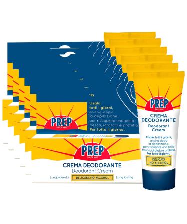 PREP Prep Deodorising Cream for All Skin Types Alcohol Free Daily Gentle Fragrance Long Lasting Fresh Feel - 6 x 35ml Bottles