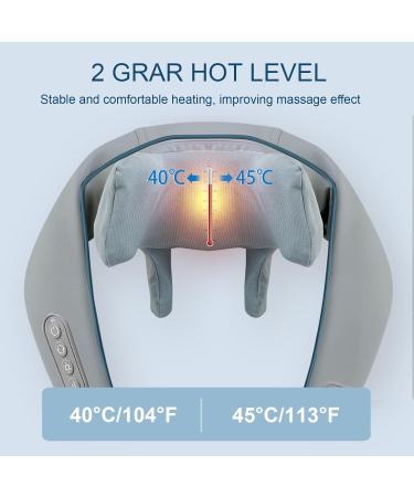 Wireless Neck Massage Device with Warmth - Electric Shiatsu Pain Relief for Upper & Lower Back Adjustable Straps - Buy Online on GoSupps.com