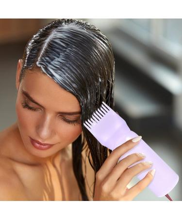 WUIOWPPIC 3Pcs Hair Dying Brush Bottle Lightweight Root Comb Hair Tools Applicator Bottles Hair Color Brush with Graduated Scale for Salon Hair Coloring Dying Oil Medicine 120ML (3PCS Purple) - Buy Online on GoSupps.com