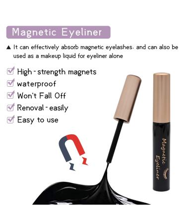 Buy Magnetic Eyelashes with Eyeliner Kit - 5 Pairs Reusable 3D False Lashes with Tweezers | No Glue Needed International Shipping Available - Buy Online on GoSupps.com