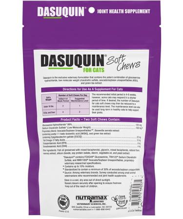 Nutramax Dasuquin Joint Health Supplement for Cats - 84 Soft Chews with Glucosamine, Chondroitin, ASU, Omega-3, and More - Buy Online on GoSupps.com