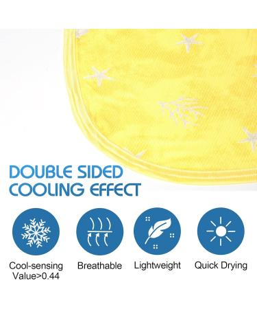 Coastal Theme Cooling Throw Blanket | Double Sided Cold Effect | Lightweight & Breathable | XL 50x70 | Lemon Design - Buy Online on GoSupps.com