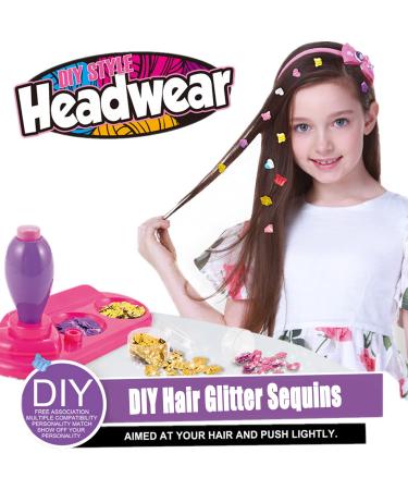 Hair Glitter Sequins Kit with Stamper Tool - Easy Hair Bedazzling | 6 Types, 420 Glitter Sequins - Buy Online on GoSupps.com