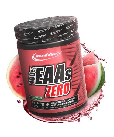 IronMaxx 100% EAAs Zero - Watermelon 500g Box | Vegan EAA powder, sugar-free and rich in 8 essential amino acids | fruity taste, no preservatives