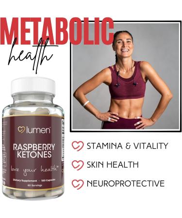 Lumen Naturals Raspberry Ketone for Women with Raspberry Ketone & African Mango 1800mg Per Serving 180 Capsules 60 Servings Non-GMO & Gluten-Free - Buy Online on GoSupps.com