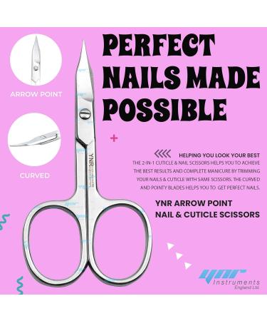 YNR Curved Blade Stainless Steel Cuticle Scissors for Manicure Pedicure - Professional Beauty Grooming Tool for Thick Toenails, Eyebrows, Nose Hair - Men and Women - Buy Online on GoSupps.com