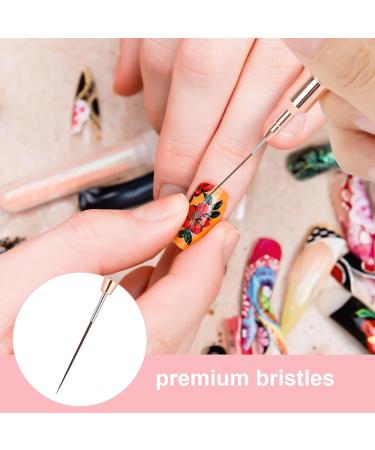 Nail Art Liner Brushes Set - 5Pcs 4/8/12/20/25mm Painting Tool for Nail Dotting & Fine Drawing - Purple Detail Brush for Long Lines & Designs - Buy Online on GoSupps.com