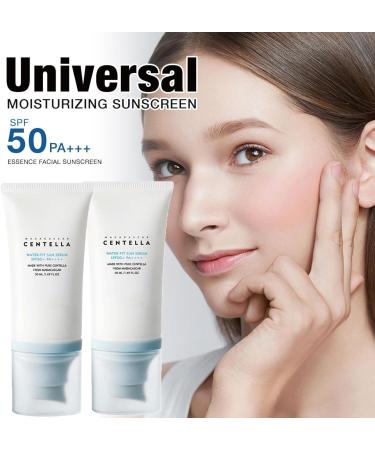 2024 New Centella Sunscreen SPF 50 Water-fit Sun Serum Madagascar Centella Sunscreen Face Body No Sticky Refreshing Universal Sunscreen UV Defense 50ML/1.69FL.OZ (2pcs) - Buy Online on GoSupps.com