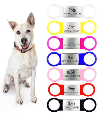 Personalized Silicone Pet ID Tags for Dogs & Cats - Engraved 2 Pack - Durable & Stylish - Buy Online on GoSupps.com