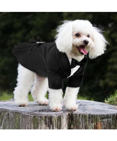 Cit toile Dog Wedding Suit Set - Tuxedo Shirt & Fly Party Outfit for Small Medium & Large Dogs & Cats - Perfect for Weddings Birthdays & Halloween - Black - Buy Online on GoSupps.com