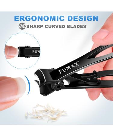 FUMAX Toenail Clippers for Seniors Thick Toenails Heavy Duty Large Nail Clippers with 15mm Wide Jaw Opening Long Handle Big Fingernail Clippers Cutter with Nail File for Men Seniors Women Wide Jaw Opening-Black - Buy Online on GoSupps.com