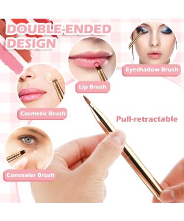 WLLHYF Professional Double Sided Retractable Lip Brush - Portable Travel Lip Makeup Applicator for Women and Girls (Gold) - Buy Online on GoSupps.com
