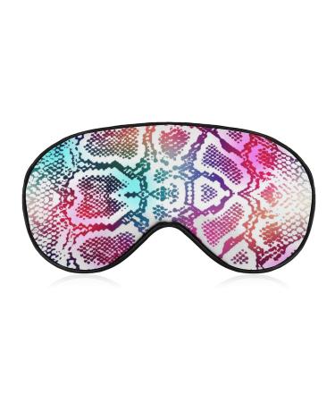 Colorful Snake Skin Sleep Mask for Women Adjustable Sleeping Eye Shades Cover with Elastic Strap