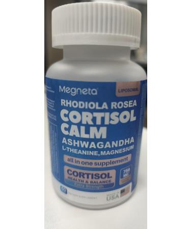MEGNETA Cortisol Supplements Manager Magnesium Ashwagandha & L-Theanine- 120 Capsules