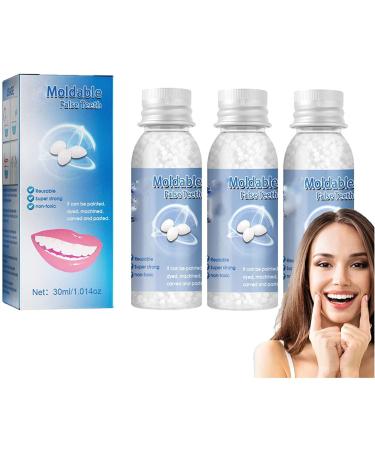 Anshka Tooth Repair Beads for Everyone Temporary Tooth Repair Kit Thermal Beads to Repair the Missing and Broken Tooth Restore a Confident Smile 30ml3 Pieces