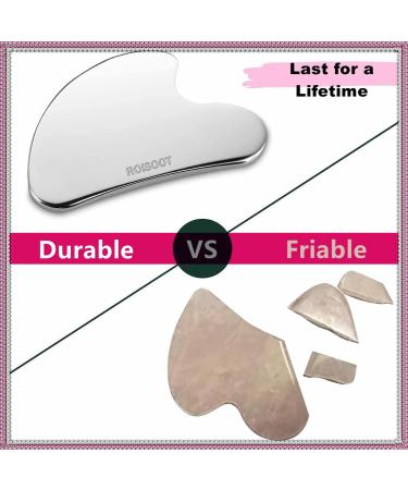 ROISOOT Stainless Steel Gua Sha Tool for Face Massage - Facial Skin Care Scraper (Metallic Luster) - Buy Online on GoSupps.com