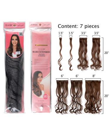 Feshfen Clip In Extensions Set - 7 Part 16 Clips Wavy Hair Extensions for Women - Light Blonde & Bleach Blonde - 50cm (18H613#) Synthetic Hair - Buy Online on GoSupps.com