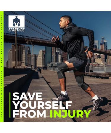 Sparthos Knee Compression Sleeves (Pair) - Joint Protection & Support for Running, Sports, Pain Relief - Breathable & Anti-Slip Knee Brace for Men & Women - Midnight Black, Large - Buy Online on GoSupps.com