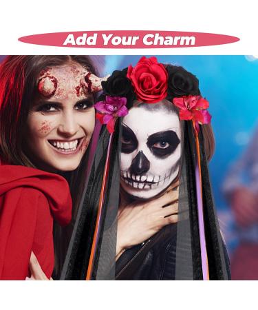 Beaupretty Halloween Rose Headband Flower Veil Headband Skull Hair Band Day of The Dead Headpiece Mexican Flower Headband Multi - Buy Online on GoSupps.com