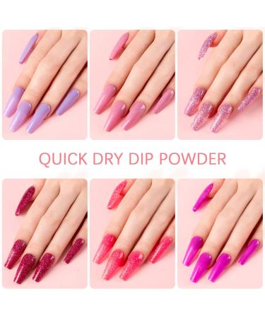 Lavender Violets Fast Drying Dip Powder Nail Kit - 12 Glitter Colors - 0.5 oz/bot - Acrylic Starter Set - Buy Online on GoSupps.com