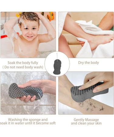 Super Soft Exfoliating Bath Sponge for Gentle Dead Skin Removal and Deep Cleansing - Grey, 1 Count - Buy Online on GoSupps.com