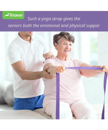 Trideer 8ft Purple Yoga Strap with Adjustable D-Ring Buckle - Non-Elastic Yoga Belt for Stretching, Pilates, Physical Therapy & Improved Posture | Yoga Accessories for Women & Men - Buy Online on GoSupps.com