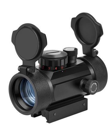 EZshoot Red Green Dot Sight Tactical Scope Reflex Sight with Lens Cap 20mm/11mm Weaver Picatinny Rail Mount