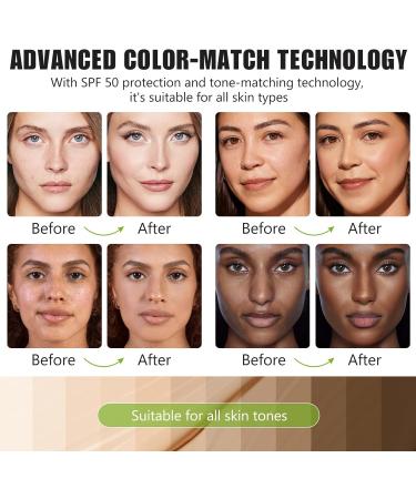  Generisch 2 Pack Color Changing Foundation for Warm Skin SPF15 Full Coverage Poreless Long Lasting Moisturizer with Natural Shine - Buy Online on GoSupps.com