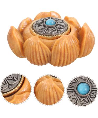 Solustrious Hand-Made Lotus Flower Plate Player - Vintage Carved Wooden Sculpture & Decoration - Unique Sandalwood Figure - 3.2x2.7cm - Buy Online on GoSupps.com