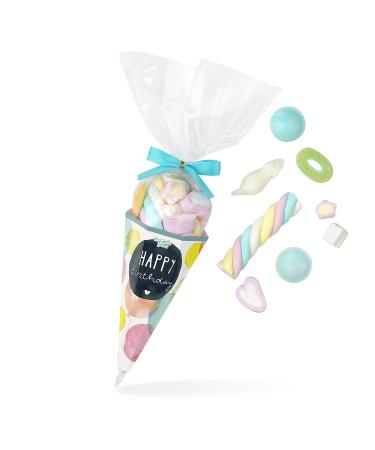 Sugar bag Happy Birthday great fruit rubber and foam sugar Sweetness Mix 125 grams in a high-quality top bag nice gift for birthday