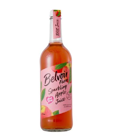 Belvoir Farm Sparkling Apple Juice - 100% Pink Lady Apple Juice | No Added Sugar | Traditional Family Recipe | 100% Natural Ingredients | Suitable for Vegetarians & Vegans - 6 x 750ml Bottles 6 x 750ml Apple