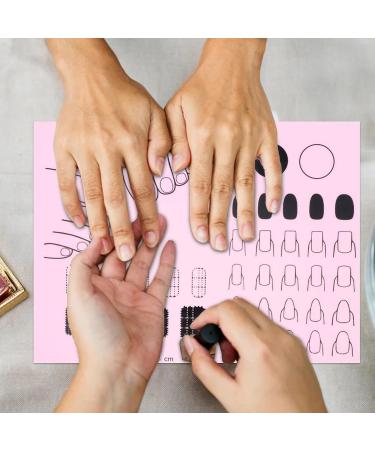 Nail Mat for Nail Tech Manicure Protector Mat for Nail Practice - Nail Manicure Tools Stamping Mat Nail Sticker Guide for Nail Sticker Printing Pink - Buy Online on GoSupps.com