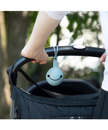 Bebe N Belle Baby Silicone Pacifier Holder - BPA Free, Elegant Charcoal Design | Stroller & Diaper Bag Attachment Case - Buy Online on GoSupps.com
