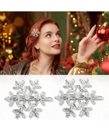 MFUOE 4Pieces Snowflake Hair Clips Silver Snow Bobby Pins Alloy Shiny Christmas Wedding Hairpin Hair Accessories for Xmas Women Girls - Buy Online on GoSupps.com