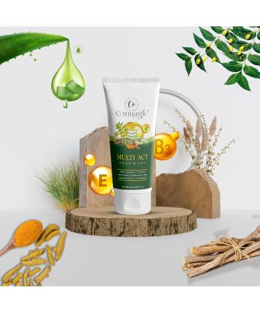 Multi Act Face Wash with Aloe Vera Turmeric & Neem - All Skin Types | Pack of 2 - International Shipping Available - Buy Online on GoSupps.com