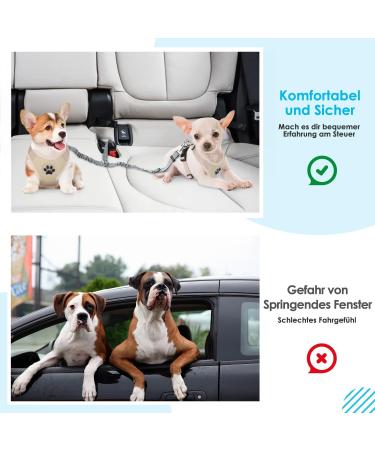 Slowton 2-in-1 Dog Car Seat Belt - Durable Adjustable Reflective Tangle-Free for Small Dogs - Gray - Buy Online on GoSupps.com