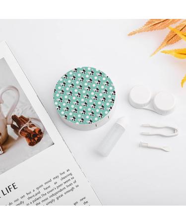 French Bulldog Pattern Round Case For Contact Lens Kit Storage Box with Mirror Printed - Buy Online on GoSupps.com