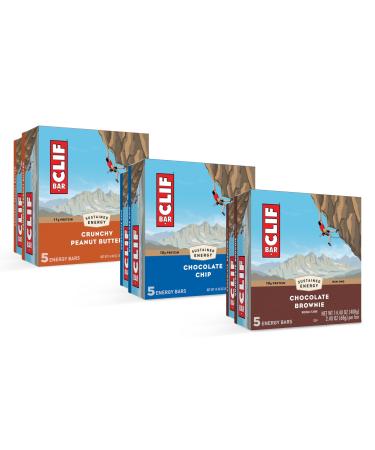 CLIF BAR - Energy Protein Bars - Variety Pack - 3 Flavors - Made with Organic Oats - Energy Bars - Non-GMO - (30 Pack)