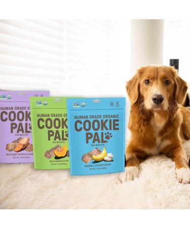 CookiePal Dog Biscuit Variety Pack - Pumpkin & Chia, Sweet Potato & Flax, Banana & Coconut - 10 oz (Pack of 3) - Buy Online on GoSupps.com