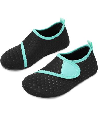 JIASUQI Kids Water Shoes Quick Dry Barefoot Aqua Socks - Black Blue Strip | Beach Pool Swimming | Size 10.5/11 UK Child - Buy Online on GoSupps.com