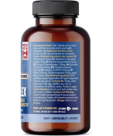 Pure Lab Vitamin | Slow Release Bioactive B Complex | 60 Capsules | Vitamin B-Complex Supplements | Metabolic Support Immune System | Vitamin B Pressure Complex | B Complex Vitamins for Men and Women 60 count (Pack of 1) - Buy Online on GoSupps.com