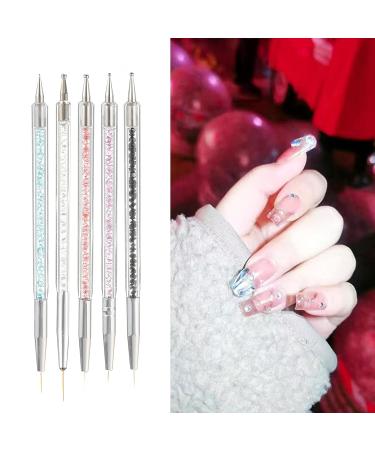 Nail Art Liner Brushes 5 Pcs Set | Double Ended Dotting Tools for Manicure | Drawing Nails Brush Pen - Buy Online on GoSupps.com