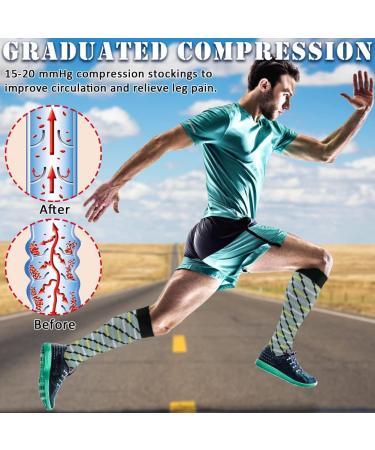 Beauten Compression Stockings for Men & Women - 15-20 mmHg Medical Support Socks Class 1 - Thrombosis & Pregnancy Relief - Multicolored 6 Pairs (L-XL) - Buy Online on GoSupps.com