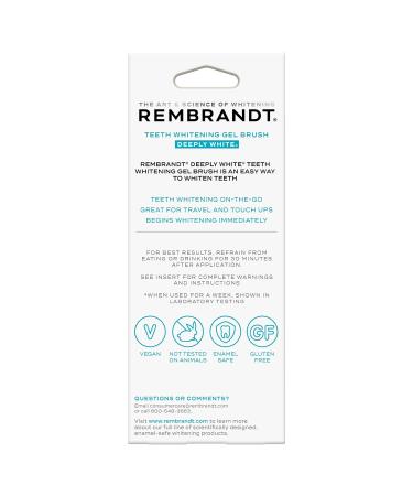 Rembrandt Teeth Whitening Gel Brush Deeply White 6% Hydrogen Peroxide Whitening Pen Tooth Whitening - Mint - 0.059 Oz - Buy Online on GoSupps.com
