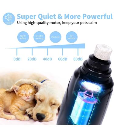 Claw Grinder for Dogs & Cats - LED Nail Mill Quiet & Powerful Pet Nail Clippers with 2 Wheels - Buy Online on GoSupps.com