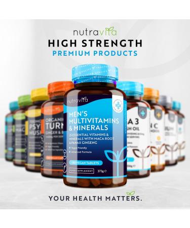 Nutravita Men's Multivitamins & Minerals with Maca Root & Panax Ginseng - 180 Vegan Tablets | No Fillers | Made in UK - Buy Online on GoSupps.com