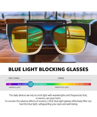 Buy LVIOE Fit Over Blue Light Blocking Glasses for Women & Men - Oversized Anti Eyestrain Glasses for Better Sleep - BL7511Y A02 Gradient Blue - Buy Online on GoSupps.com
