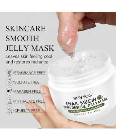 SHVYOG Snail Mucin Mask - Hydrating Snail Rescue Jelly Face Mask with 96% Snail Mucin & Mint Extract for Blemishes & Dull Skin - Buy Online on GoSupps.com